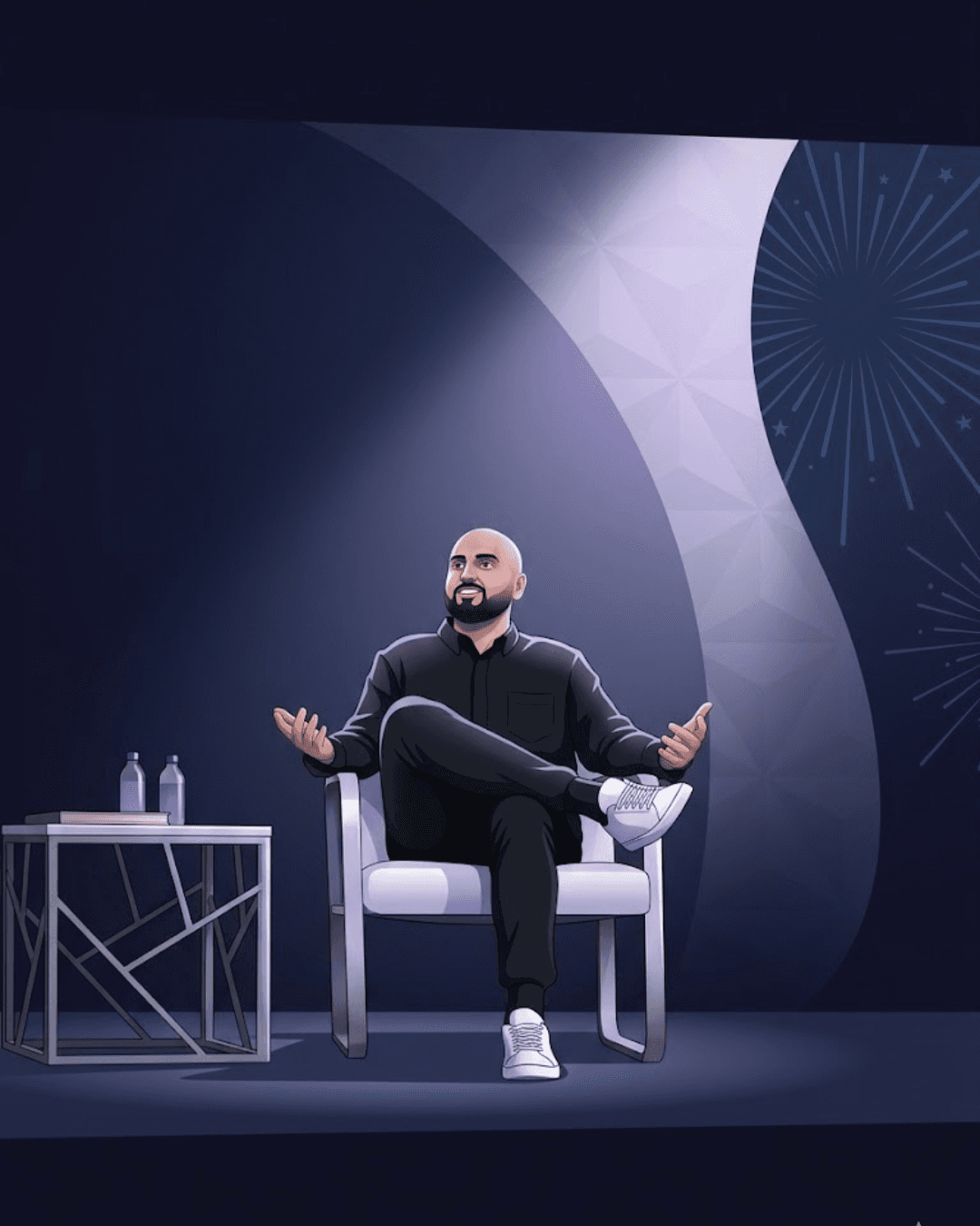 AJ Kumar speaking on stage