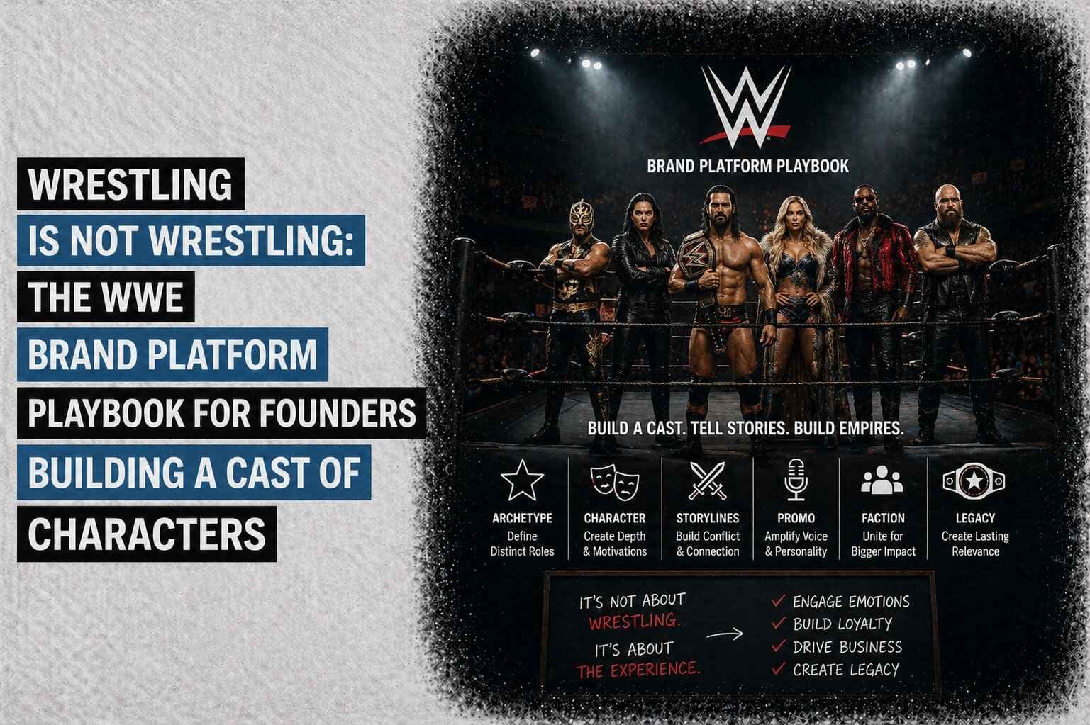 Wrestling Is Not Wrestling: The WWE Brand Platform Playbook for Founders Building a Cast of Characters