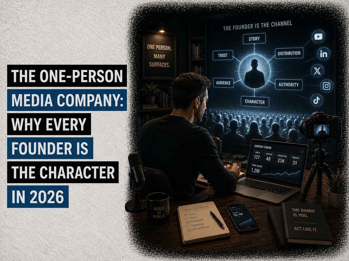 The One-Person Media Company: Why Every Founder Is the Character in 2026 (And What Walt Disney Knew)